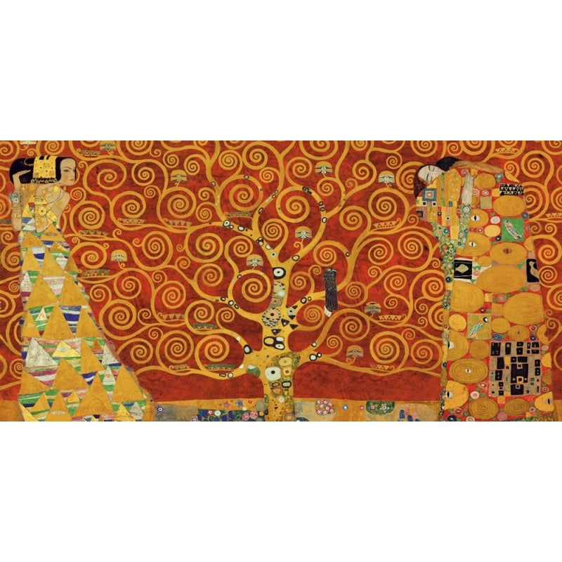 Quadro Stampa Su Tela Gustav Klimt L Albero Della Vita Red Variation