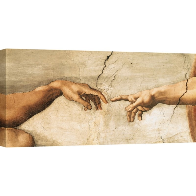 Quadro Stampa Su Tela Michelangelo Buonarroti La Creazione Di Adamo