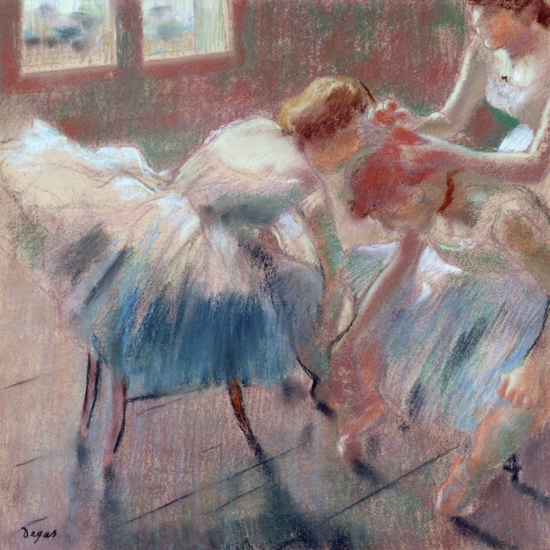 Quadro Stampa Su Tela Edgar Degas Tre Ballerine Si Preparano Per La Lezione 