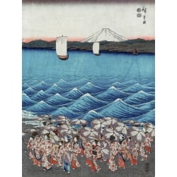 Wall Art Print And Canvas Ando Hiroshige Evening Glow At Koganei Bridge 18 Detail